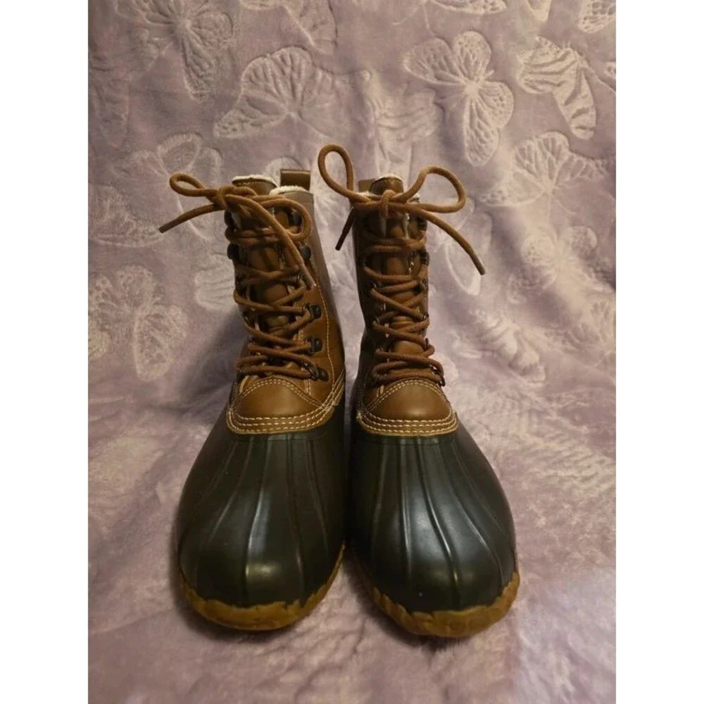 Esprit Harbour Women's Duck Boots Size 8.5M Brown Faux Fur Lined Winter Boots